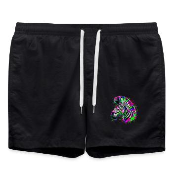 Zebra - Badeshorts - Schwarz - Vorne - AI Model Male 185 light (185cm)