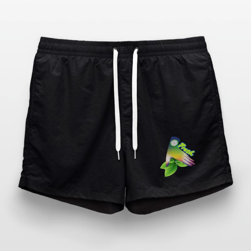 Fresh Gradient Leaf Clock Design Swim Trunks
