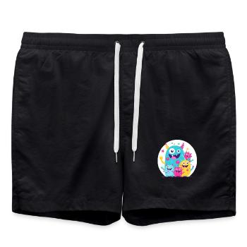 Mignon et drôle câlin monstre enfants - Short de bain - noir - Devant - AI Model Male 185 light (185cm)