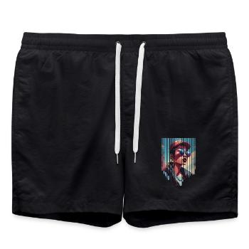 fille girlie sauvage punk freestyle amour peace style - Short de bain - noir - Devant - AI Model Male 185 light (185cm)