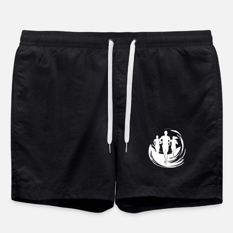 Runner Drawing - Swim Trunks - black