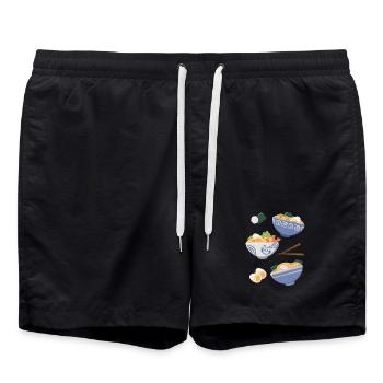 Ramen avec de la nourriture asiatique pour chat - Short de bain - noir - Devant - AI Model Male 185 light (185cm)
