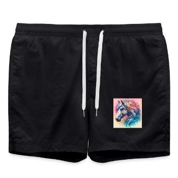 horse - Swim Trunks - black - Front - AI Model Male 185 light (185cm)