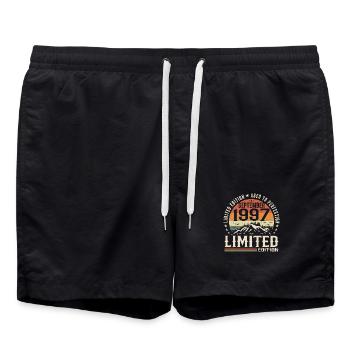 September 1997, September 1997 Birthday Gift - Swim Trunks - black - Front - AI Model Male 185 light (185cm)