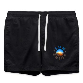 Coucher de soleil sur la plage Design - Short de bain - noir - Devant - AI Model Male 185 light (185cm)