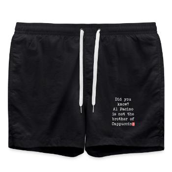 Al Pacino Cappuccino Tasse – lustiges Kaffee-Motiv - Badeshorts - Schwarz - Vorne - AI Model Male 185 light (185cm)