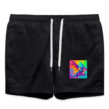 dragon - Swim Trunks - black - Front - AI Model Male 185 light (185cm)