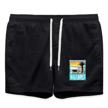 Îles Baléares Coucher de soleil Silhouette - Short de bain - noir - Devant - AI Model Male 185 light (185cm)