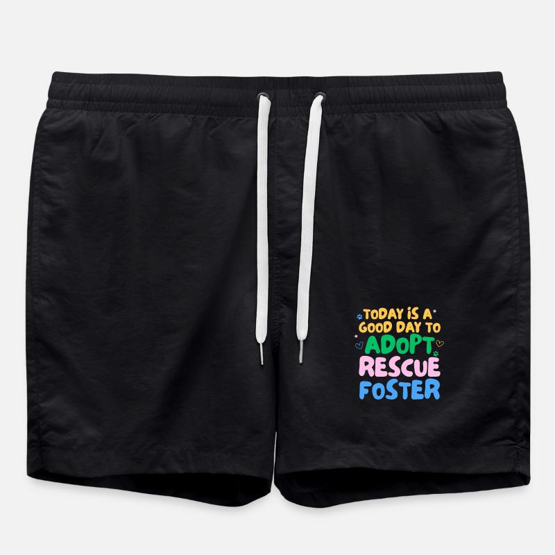 ADOPT DON'T SHOP - Swim Trunks - black