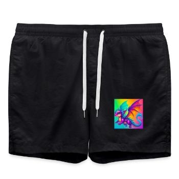 Drache - Badeshorts - Schwarz - Vorne - AI Model Male 185 light (185cm)