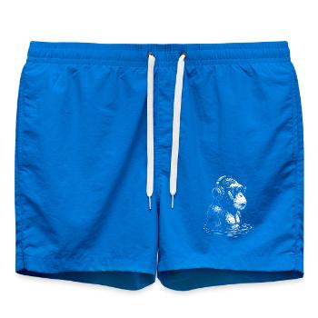 Headphone Monkey in Water - Swim Trunks - cobalt blue - Front