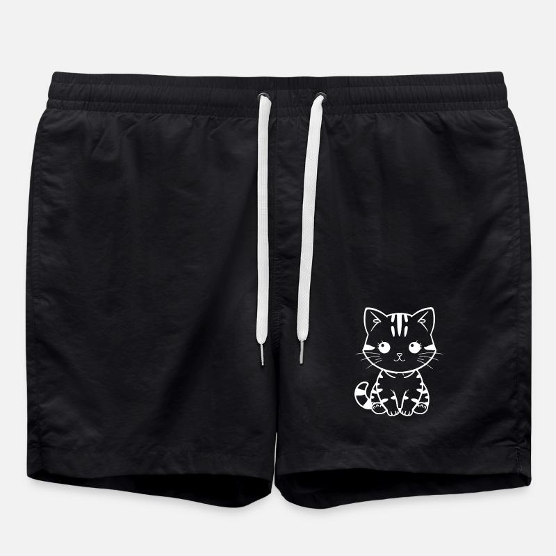 Cat outfit gift idea Christmas - Swim Trunks - black