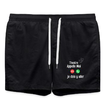 Theatre Appelle Moi Urgence - Short de bain - noir - Devant - AI Model Male 185 light (185cm)