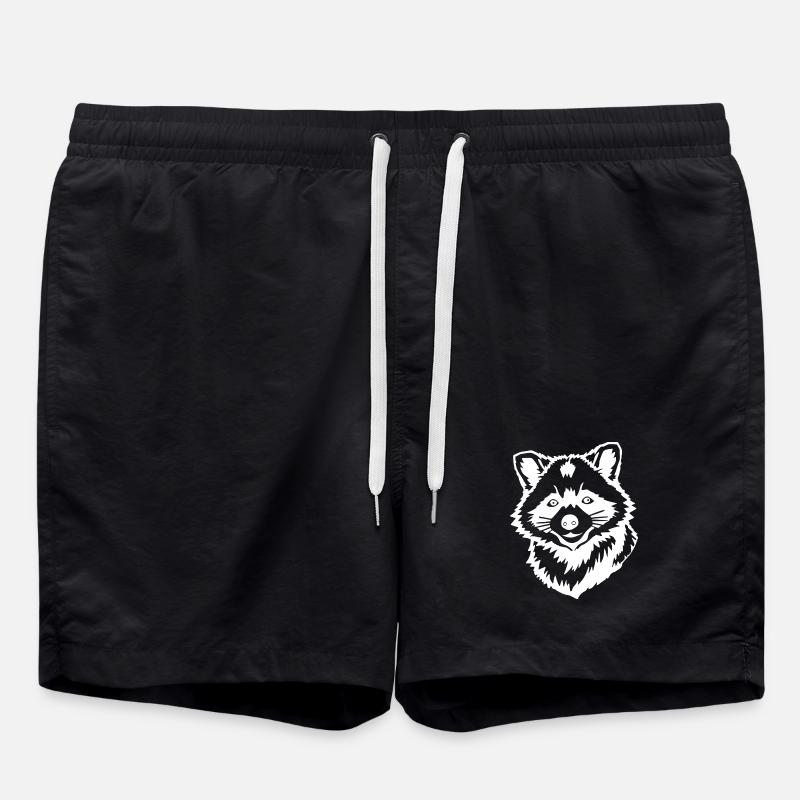 Raccoon T-shirt Gift - Swim Trunks - black