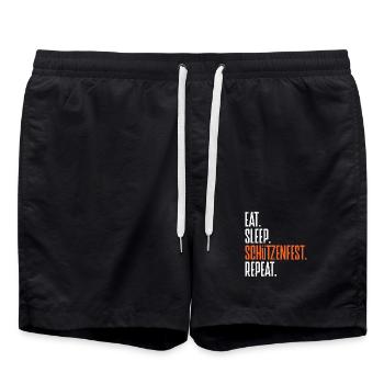 Eat Sleep Schützenfest Lustiger Schützenfest - Badeshorts - Schwarz - Vorne - AI Model Male 185 light (185cm)