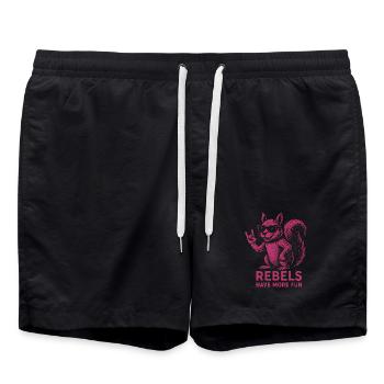 Rebels have more fun - Badeshorts - Schwarz - Vorne - AI Model Male 185 light (185cm)