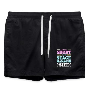 Theater Stage Manager Bühne - Badeshorts - Schwarz - Vorne - AI Model Male 185 light (185cm)
