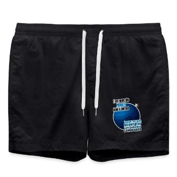 I am more the Planet 9 kind o' person - Swim Trunks - black - Front - AI Model Male 185 light (185cm)