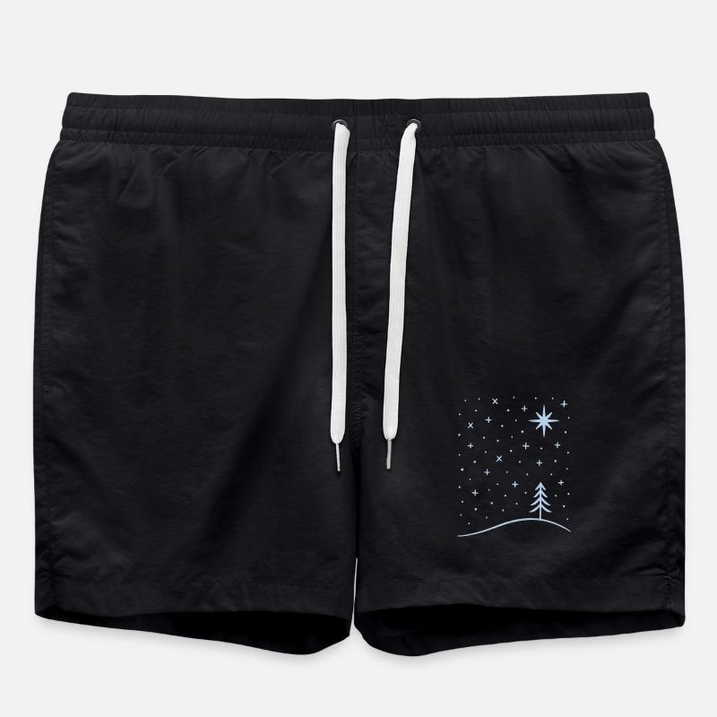 Polar Tree Snowflakes - Swim Trunks - black