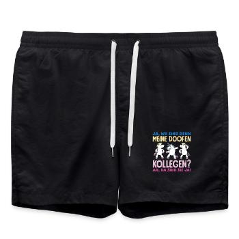 Mes collègues stupides. Les voilà du travail de bureau. - Short de bain - noir - Devant - AI Model Male 185 light (185cm)