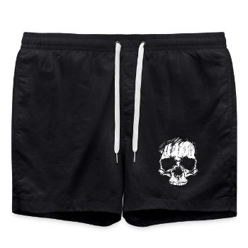Schädel im Zombie Look - Badeshorts - Schwarz - Vorne - AI Model Male 185 light (185cm)