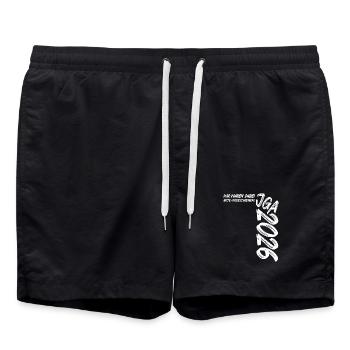Bachelor Party 2026 - We were there - Please sign! - Swim Trunks - black - Front - AI Model Male 185 light (185cm)