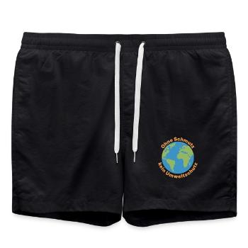 Weltkugel Umweltsschutz Appell - Badeshorts - Schwarz - Vorne - AI Model Male 185 light (185cm)