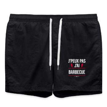 J’peux pas j’ai barbecue Humour Apéro - Short de bain - noir - Devant - AI Model Male 185 light (185cm)