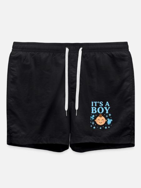 It's a Boy – Baby Motif - Swim Trunks - black