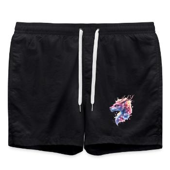 Dragon Fleur Bleu - Short de bain - noir - Devant - AI Model Male 185 light (185cm)