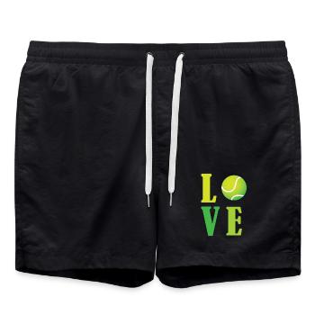 I Love Tennis  - Swim Trunks - black - Front - AI Model Male 185 light (185cm)