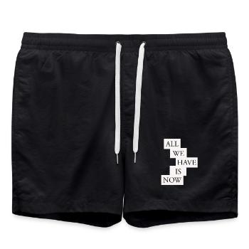 All we have is now - Black/White - Badeshorts - Schwarz - Vorne - AI Model Male 185 light (185cm)