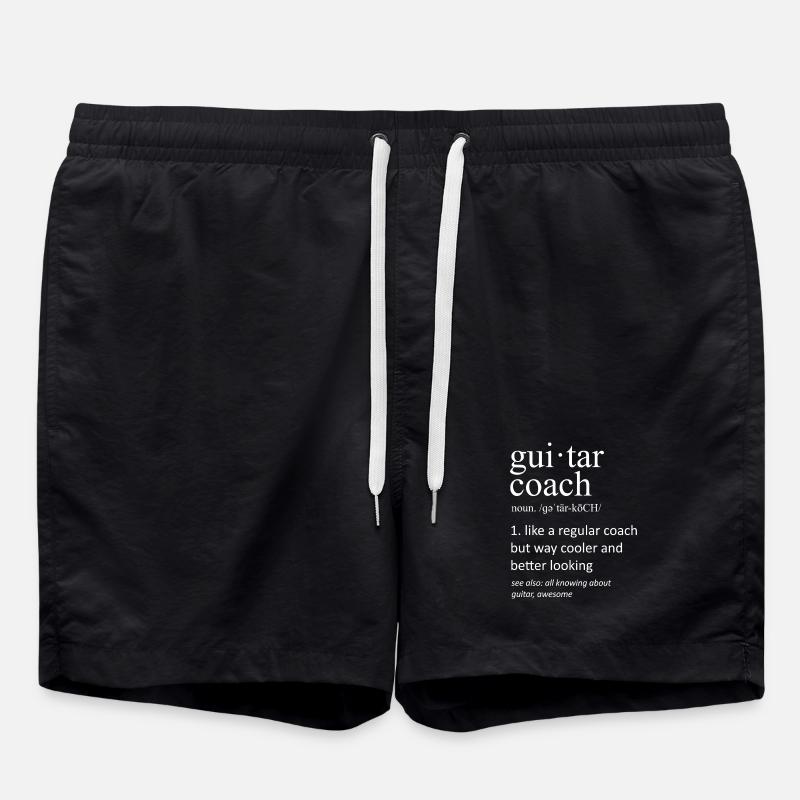 Lustiger Gitarrencoach Definition Musiklehrer - Badeshorts - Schwarz