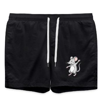 Happy mouse dancing laughing dancing laughing happy - Swim Trunks - black - Front - AI Model Male 185 light (185cm)