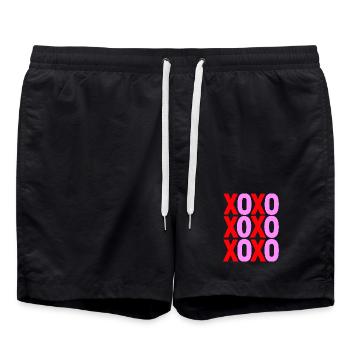 XOXO Love Typographie Design minimaliste - Short de bain - noir - Devant - AI Model Male 185 light (185cm)
