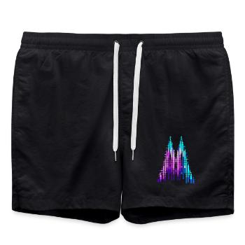 Confetti in the heart of Cologne Carnival Carnival - Swim Trunks - black - Front - AI Model Male 185 light (185cm)