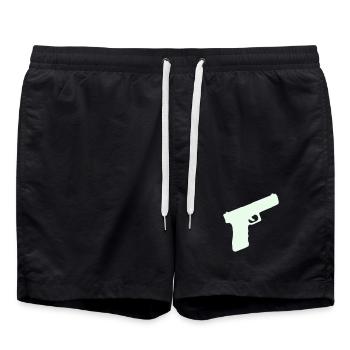 Arme pistolet - Short de bain - noir - Devant - AI Model Male 185 light (185cm)