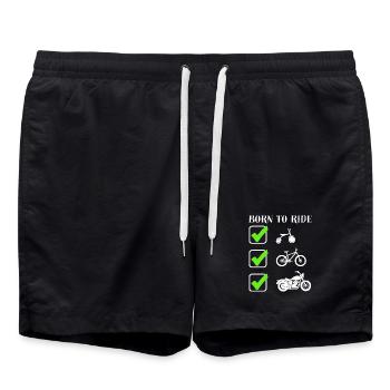 born to ride - Swim Trunks - black - Front - AI Model Male 185 light (185cm)