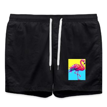 flamingo - Swim Trunks - black - Front - AI Model Male 185 light (185cm)