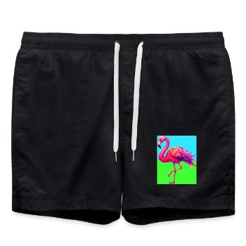 flamingo - Swim Trunks - black - Front - AI Model Male 185 light (185cm)