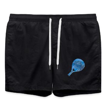 PADEL Racket Shirt, Hoodie, Tasse, Mütze - Badeshorts - Schwarz - Vorne - AI Model Male 185 light (185cm)