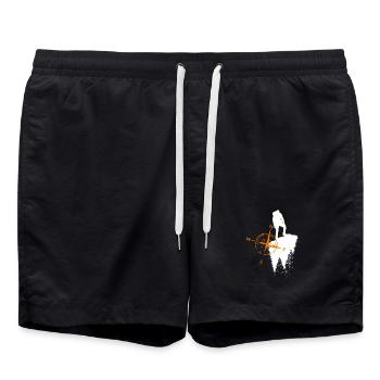 Motif de vagabond avec compa - Short de bain - noir - Devant - AI Model Male 185 light (185cm)