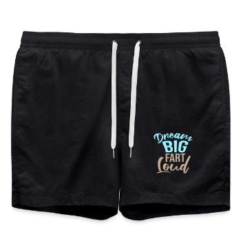 Rêve gros pet fort Drôle de motivation - Short de bain - noir - Devant - AI Model Male 185 light (185cm)