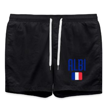 Albi France Flag Emblem - Swim Trunks - black - Front - AI Model Male 185 light (185cm)