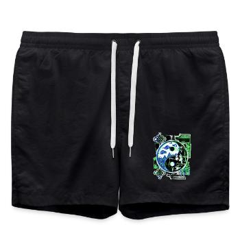 Yin and Yang Asian - Swim Trunks - black - Front - AI Model Male 185 light (185cm)