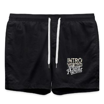 Parent de plante introverti - Short de bain - noir - Devant - AI Model Male 185 light (185cm)