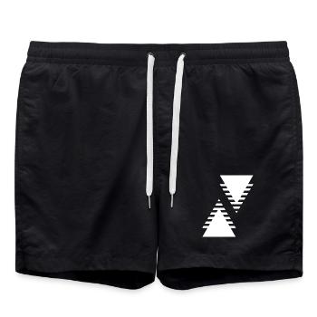 geometric triangles design - Swim Trunks - black - Front - AI Model Male 185 light (185cm)