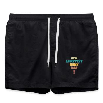 Assistent als Spruch - Badeshorts - Schwarz - Vorne - AI Model Male 185 light (185cm)