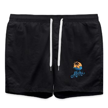 Aloha Palm et Vague Soleil - Short de bain - noir - Devant - AI Model Male 185 light (185cm)