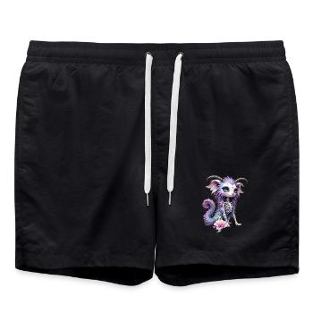 Créature pastel avec des os floraux - Short de bain - noir - Devant - AI Model Male 185 light (185cm)